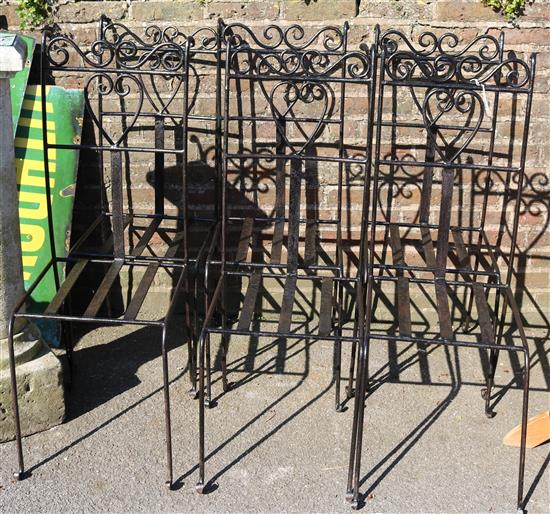 6 high back metal garden chairs